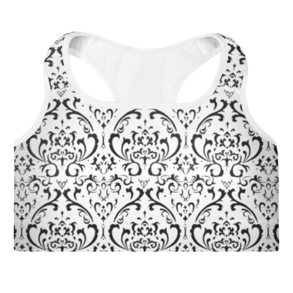 ❤ Bena & Eva Padded Sports Bra - Pattern White
